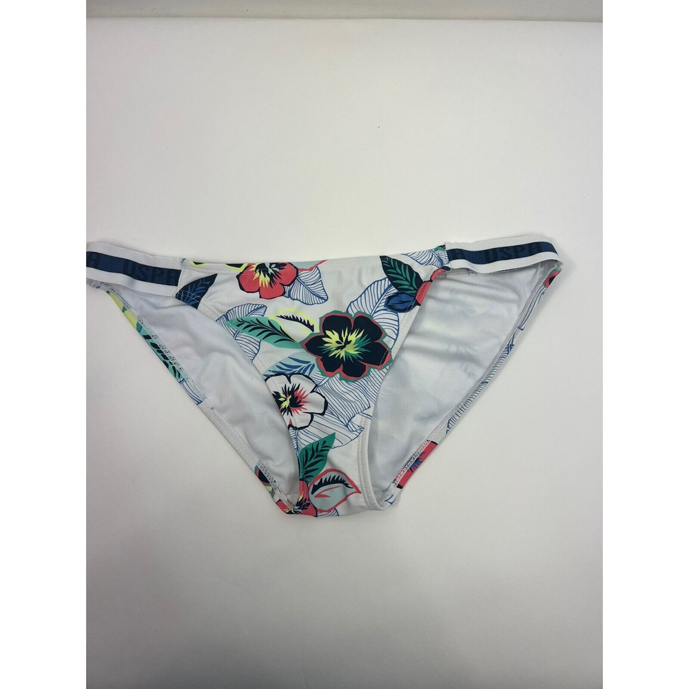 US POLO ASSN Swim Bikini Bottom Bottom Juniors Sz‎ 11-13 White Tropical Flowers